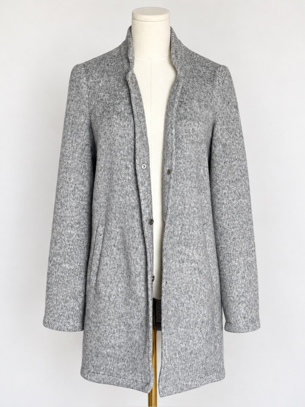 Vero Moda Gray Knit Jacket with Brushed Interior